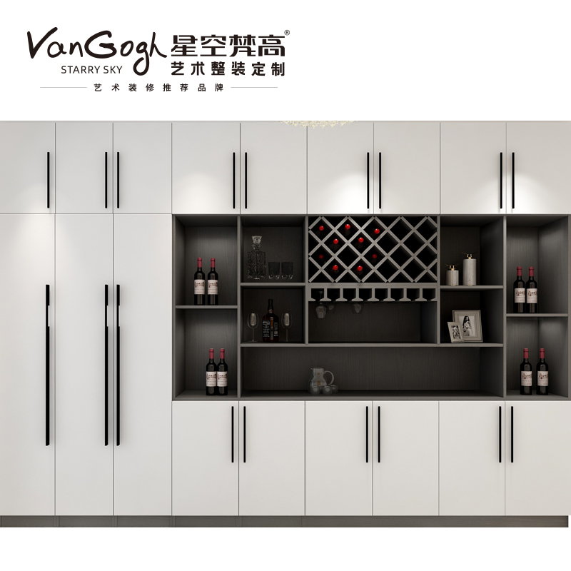 整體定制酒柜 蒙斯陽光·黑木卡其+玉石白酒柜 整體定制酒柜 蒙斯陽光·黑木卡其+玉石白酒柜