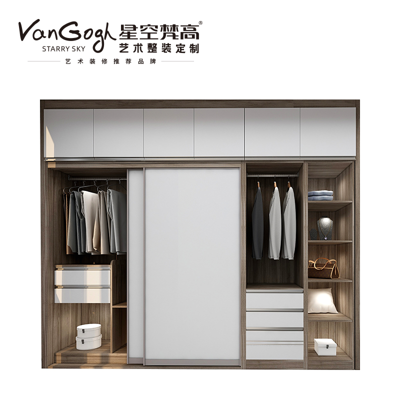 整體定制衣柜 塔特森林·邁阿密胡桃+玉石白衣柜 整體定制衣柜 塔特森林·邁阿密胡桃+玉石白衣柜